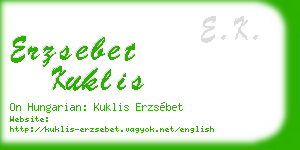 erzsebet kuklis business card