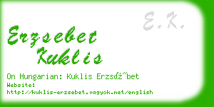 erzsebet kuklis business card